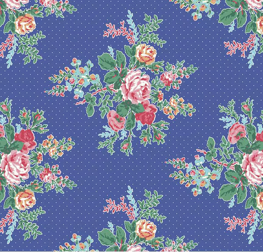 Simple Pleasures Floral Blue Fabric