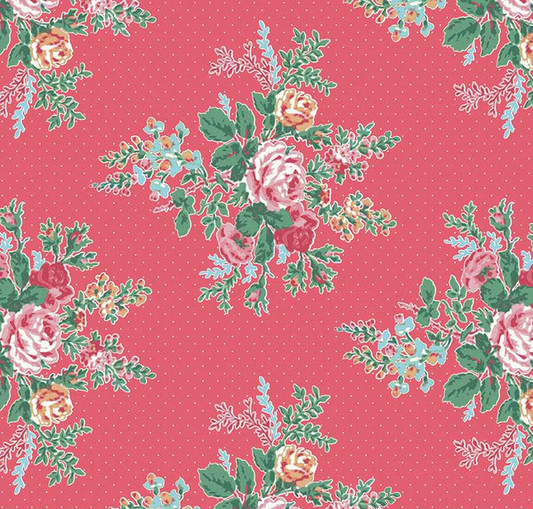 Simple Pleasures Floral Raspberry Fabric