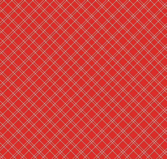 Simple Pleasures Grid Strawberry Fabric