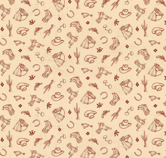John Wayne American West Icons Cream Fabric