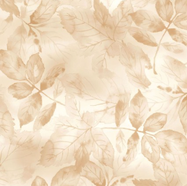 Rustle Tonal Leaves Tan Fabric