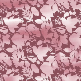Rustle Watercolor Leaves Maroon Fabric