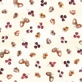 Rustle Acorns/Berries Cream Fabric