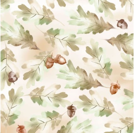 Rustle Tossed Oak Cream Fabric