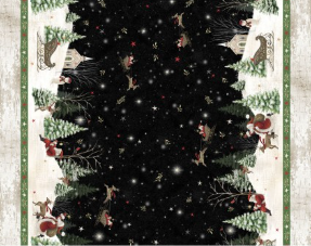 Believe Santa's - Scenic Double Border - Multi - Yardage