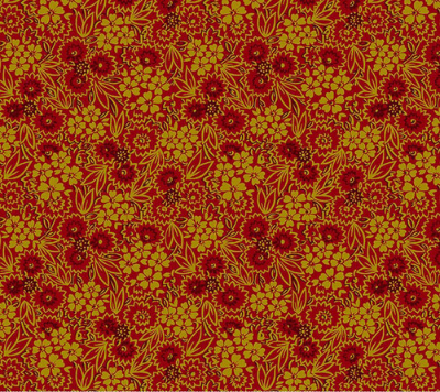 Baubles & Balsam Pressed Flowers Cranberry Fabric