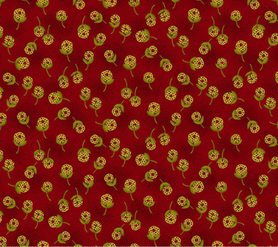 Baubles & Balsam Dandelion Orbs Cranberry Fabric