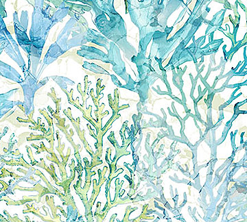 Deep Blue MULTI CORAL 1 Fabric