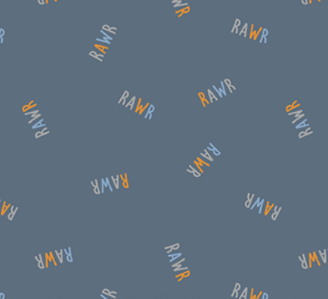 Fossil Folks RAWR NAVY Fabric