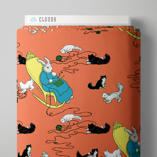 Goodnight Moon Hush Orange Fabric