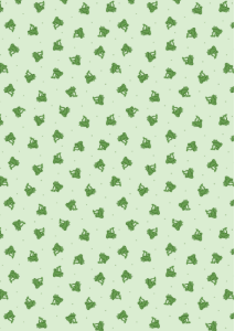 Small Things... Country Garden Small Things Frogs Green Fabric