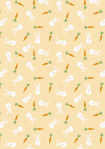 Small Things... Country Garden Small Things Bunnies and Carrots Yellow Fabric
