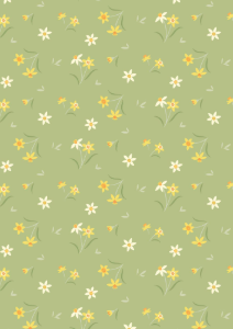 Joys of Spring Daffodil Delight Spring Green Fabric