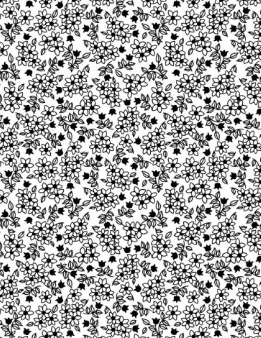 Shadow Bloom Small Floral White Fabric