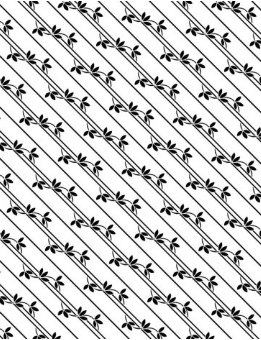 Shadow Bloom Diagonal Vines White Fabric