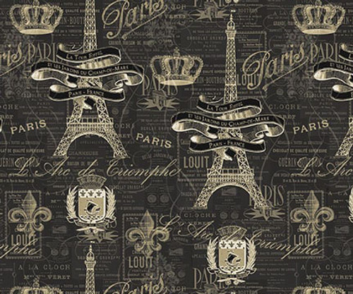 Paris Nights 4112-95 Charcoal Fabric