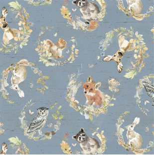 Wildwood Digital Wreaths Y4370-141 Slate Fabric