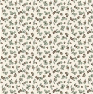 Wildwood Digital Pine Cones Y4374-57 Cream Fabric
