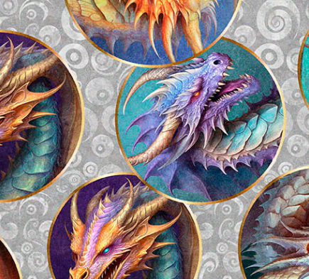 DRAGON'S SONG 2600 31153 K 15O GRAY Fabric