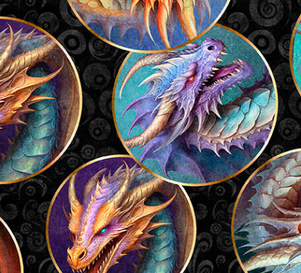 DRAGON'S SONG 2600 31153 J 15O CHARCOAL Fabric