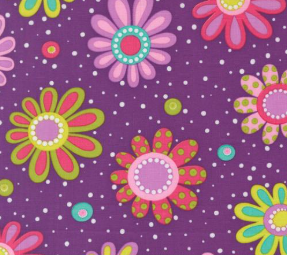 Pick Me Flower Power Grape Fabric