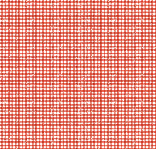 Gingerbread Sugary Gingham Red Fabric