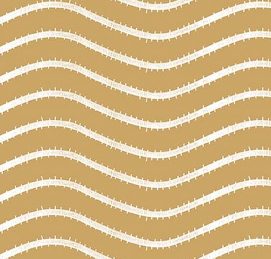 Gingerbread Icing Stripe Gingersnap Fabric