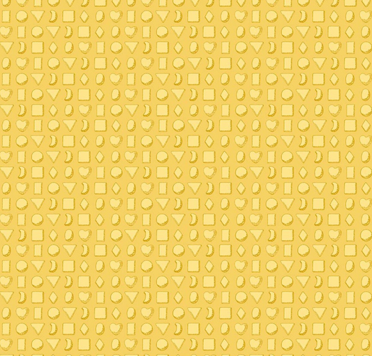 Gingerbread Tiny Cookies Yellow Fabric