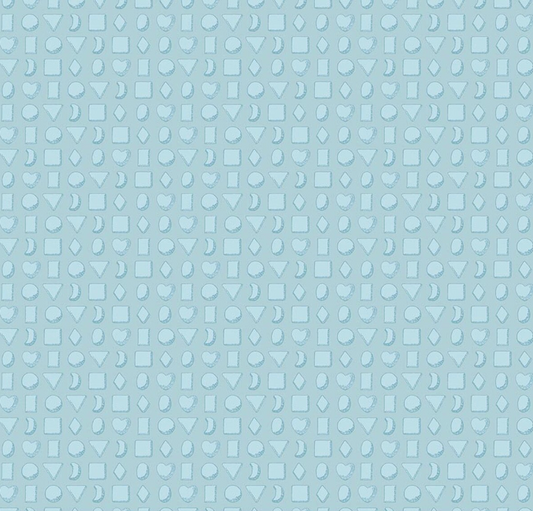 Gingerbread Tiny Cookies Blue Fabric