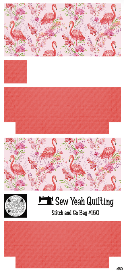 Stitch & Go Bag #160 - Flamingos on Pink