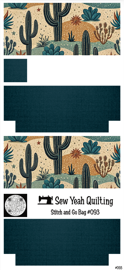 Stitch & Go Bag #93 - Desert Cactus Landscape on Teal