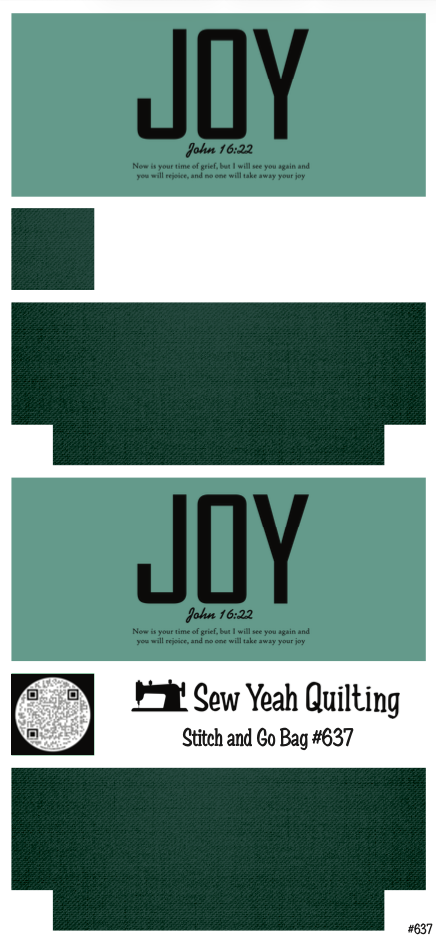 Stitch & Go Bag #637- Bible Verse & Joy on Green