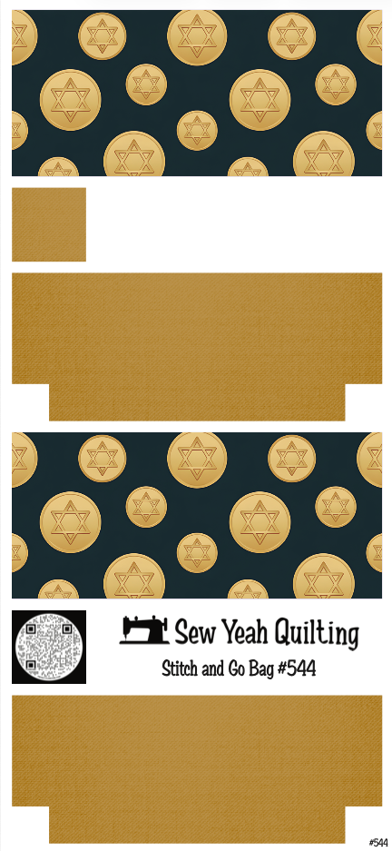 Stitch & Go Bag #544 - Jew Star of David Coins on Gold