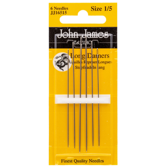 John James Long Darners Needles sz 1/5