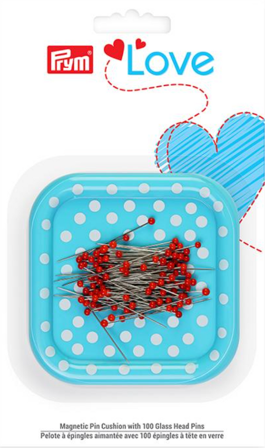 Prym Magnetic Pin Cushion With Glass Head Pins