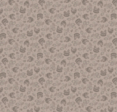 Farmer's Daughter Hens & Chicks Pewter Fabric