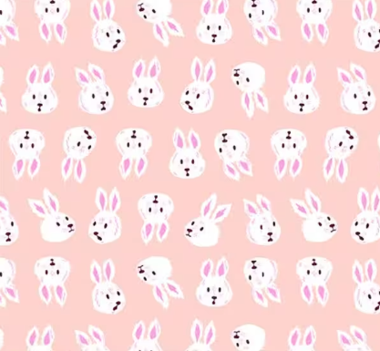 Hello Alice Rushing Rabbit Vintage Pink Fabric