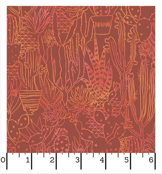 Desert Dreams - Cactus Glow - Brown - Yardage