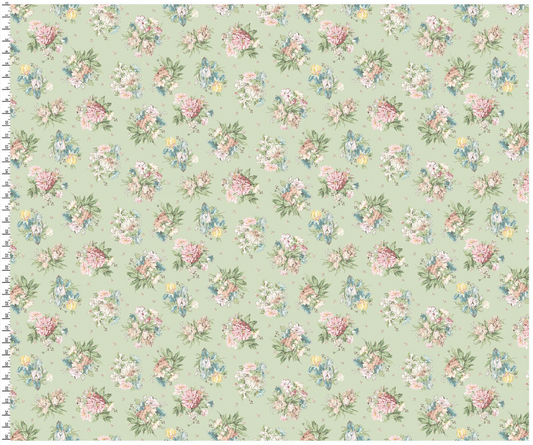 Terrace Blooms - Bouquets - Green - Yardage