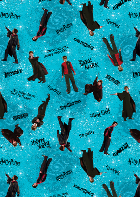 Harry Potter 2nd Edition - Harry's Spells - Turquoise - Yardage