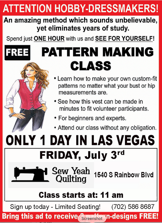 07/03/2026 Pattern Making Class