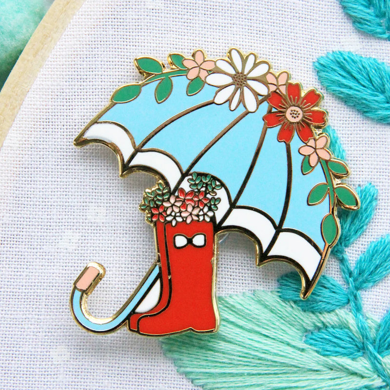 Magnetic Needle Minder Floral Umbrella and Boots