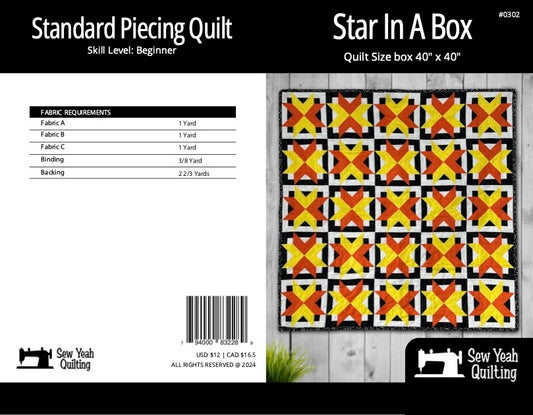 Star in a Box Quilt 40" x 40"