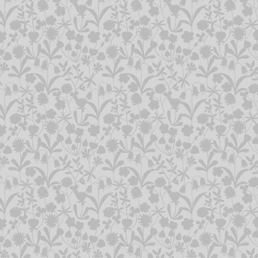 Tiny Tonals Wildflowers Grey on Grey Yardage