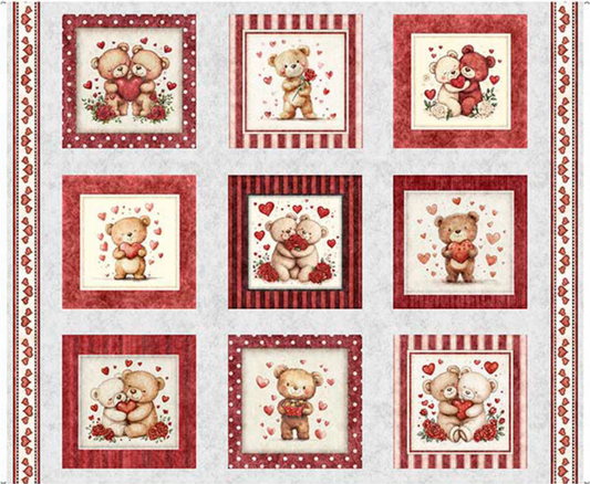 Hearts & Hugs Bears and Hearts Picture Patches - Panel