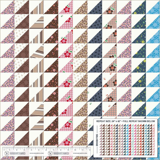 Made Easy - Triangle Stripe Cheater - Ivory - Yardage