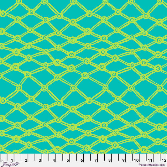 Kaffe Fassett Collective February 2026 - Nets- Aqua - Yardage