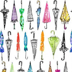 Paws in the Rain PICK YOUR UMBRELLA DCX12402-WHIT-D Fabric