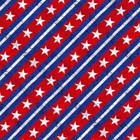 Route 66 Red and Blue Stripe Multi Fabric