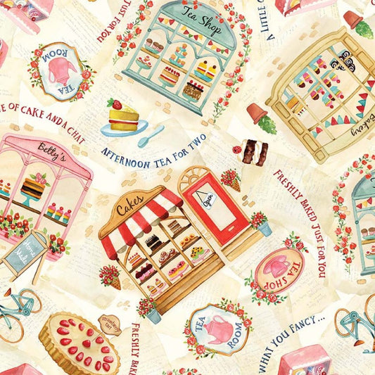 Baked With Love Tea Shops Fabric